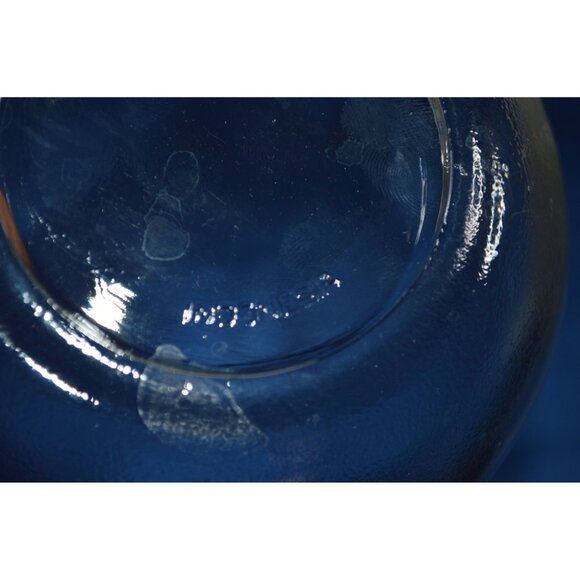 Vintage Indonesia Clear Glass Orange  Shaped Bowl Fruit Dish Embossed Leaf READ - Picture 4 of 9